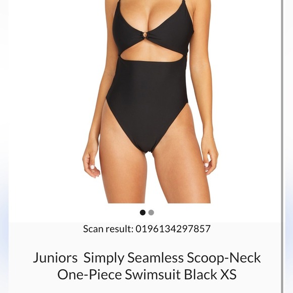 VOLCOM NWT simply seamless black cut out one piece swimsuit - Picture 3 of 9